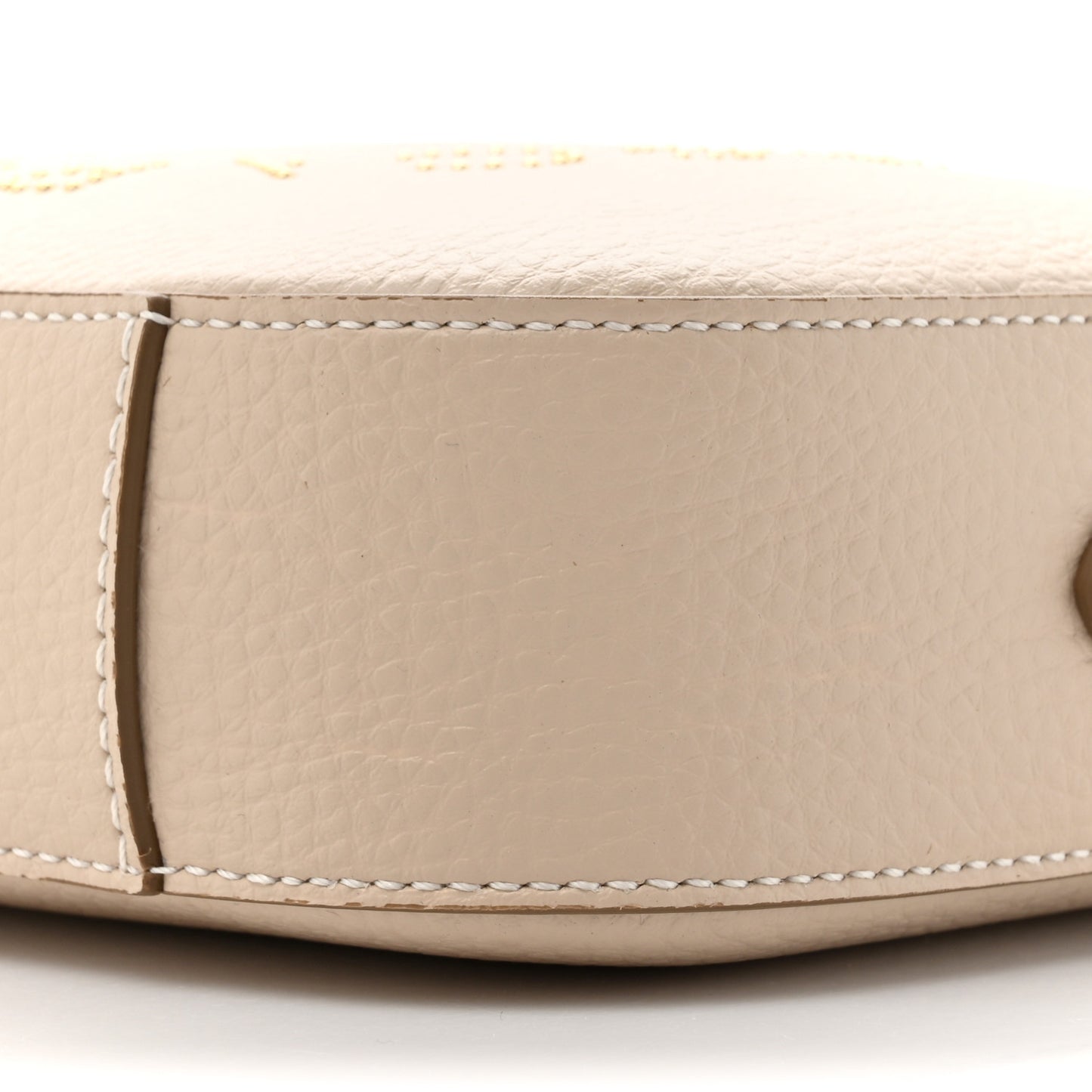 Grainy Alter Mat Studded Logo Small Camera Bag Cream