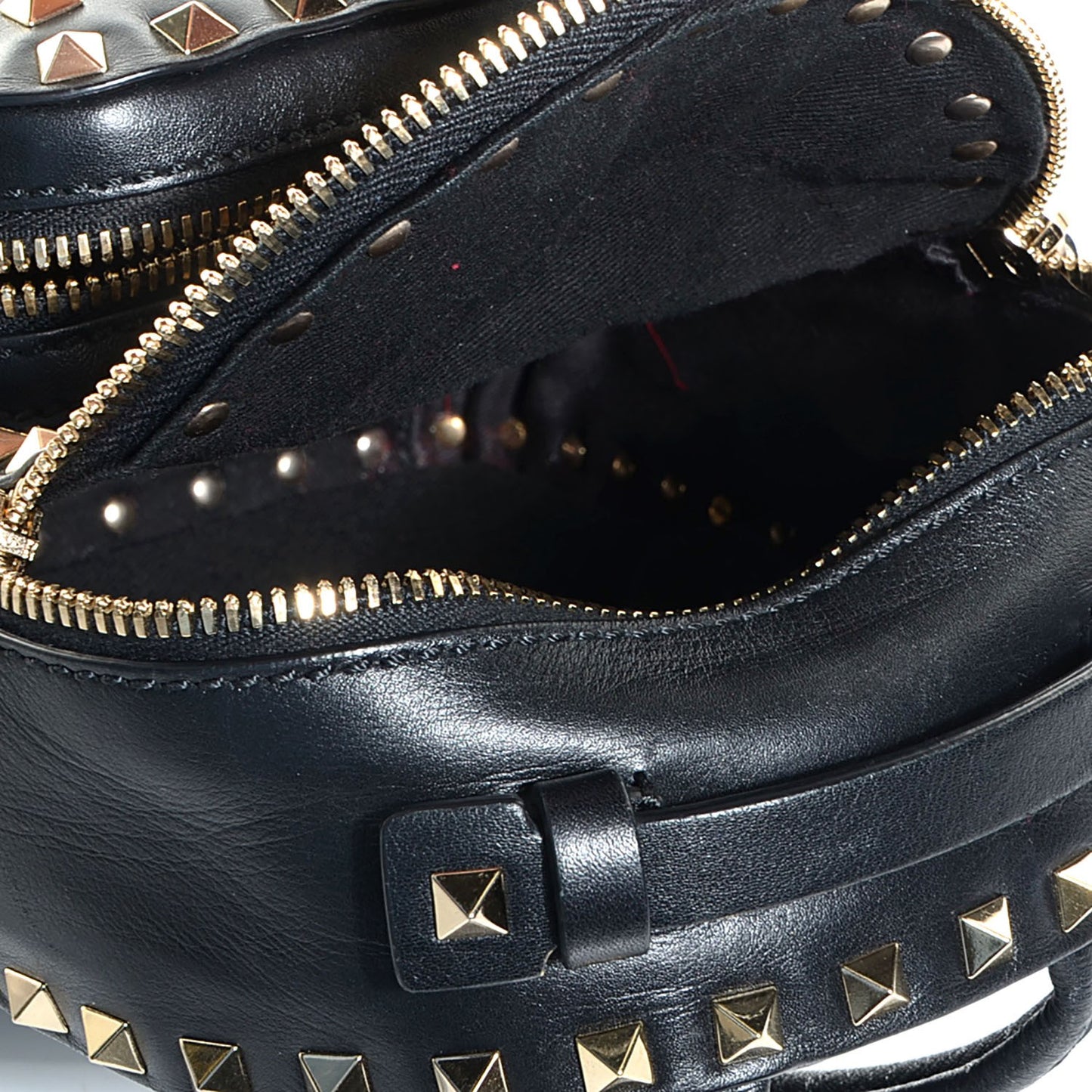 Calfskin Mini Rockstud All Over Backpack Black