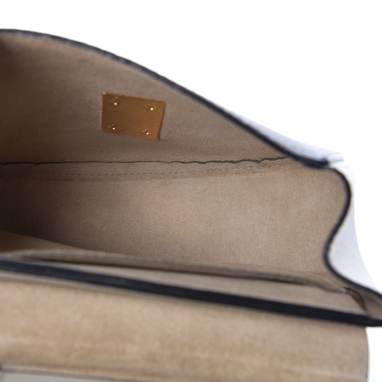 Chloe Grained Calfskin Lambskin Mini Bi-Color Drew Shoulder Bag Black Powder Beige 5 of 15