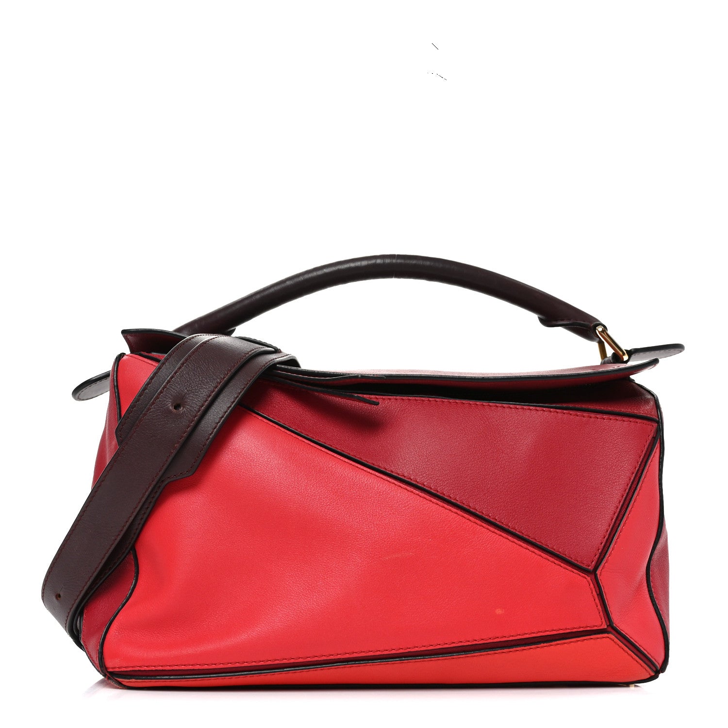 Loewe Calfskin Colorblock Medium Puzzle Bag Red 1 of 9