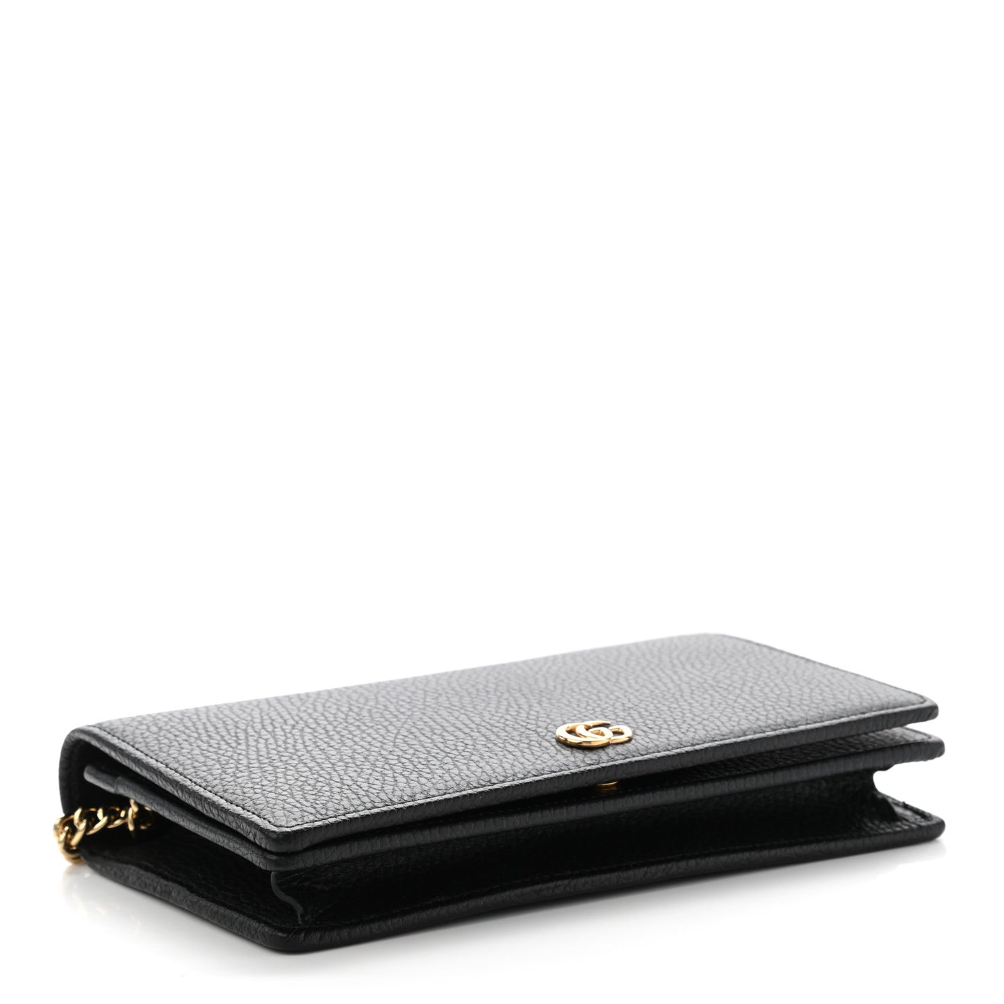 Calfskin Mini GG Marmont Chain Wallet Black