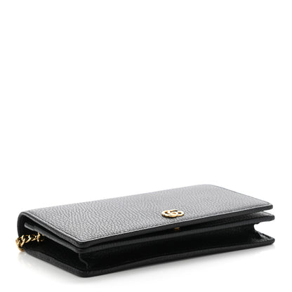 Gucci Calfskin Mini GG Marmont Chain Wallet Black 4 of 7