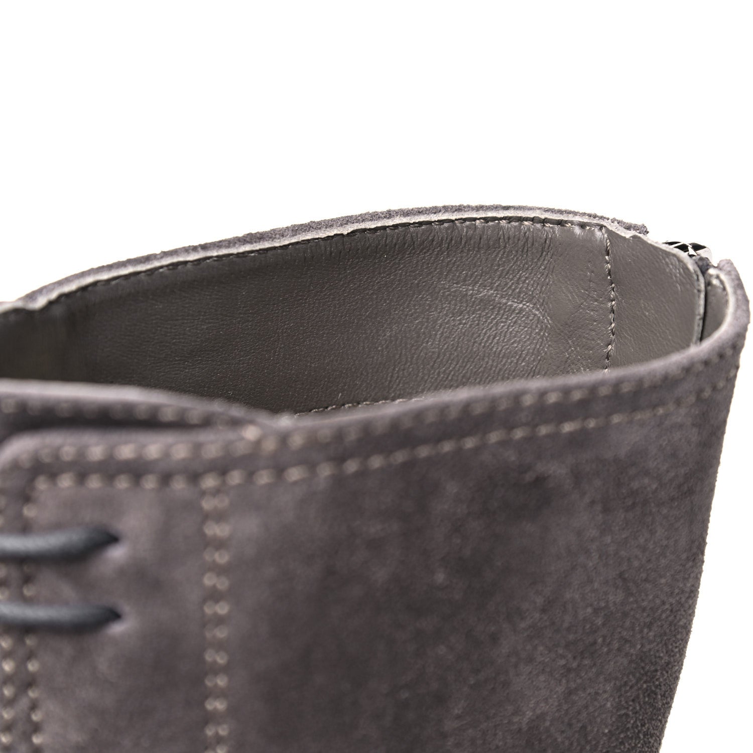 Jimmy Choo Suede Piper Combat Boots 38 Dark Grey 10 of 12