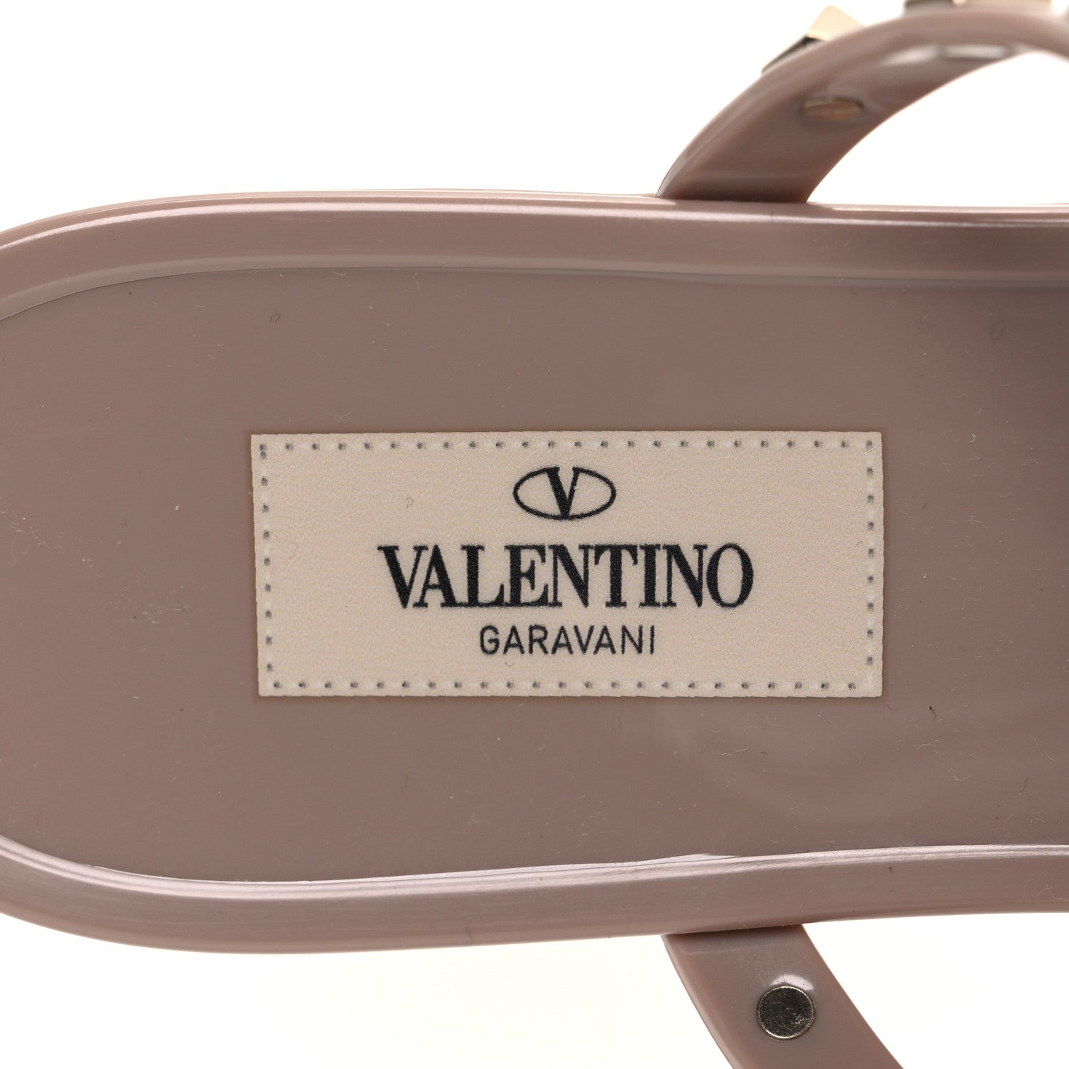 Valentino Garavani PVC Jelly Rockstud Caged Flat Thong Sandals 40 Poudre 9 of 9