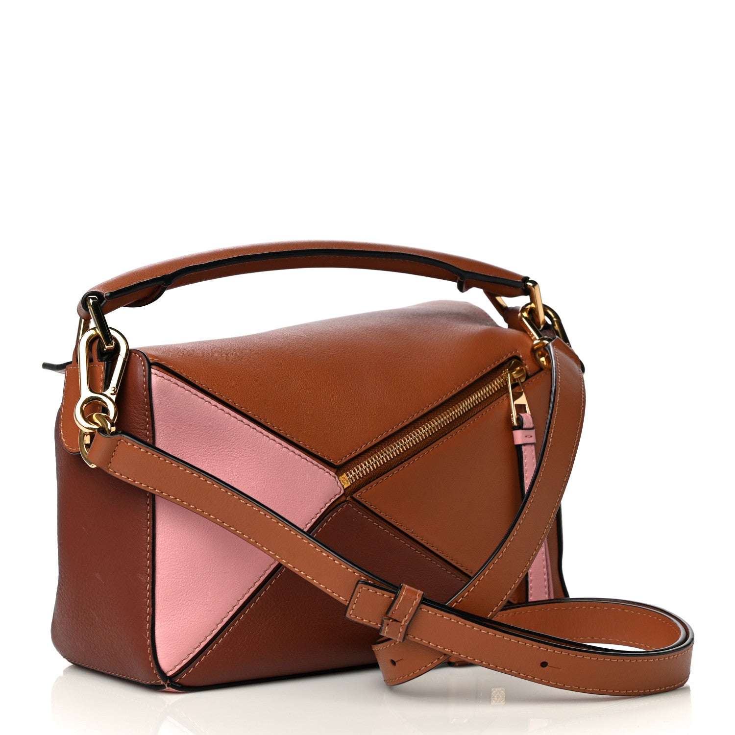 Loewe Calfskin Small Puzzle Bag Tan Medium Pink 3 of 25