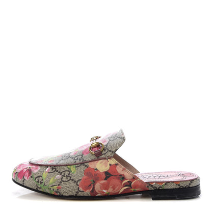 Gucci GG Supreme Monogram Blooms Womens Princetown Slippers 35.5 Beige Multicolor Dry Rose 1 of 10