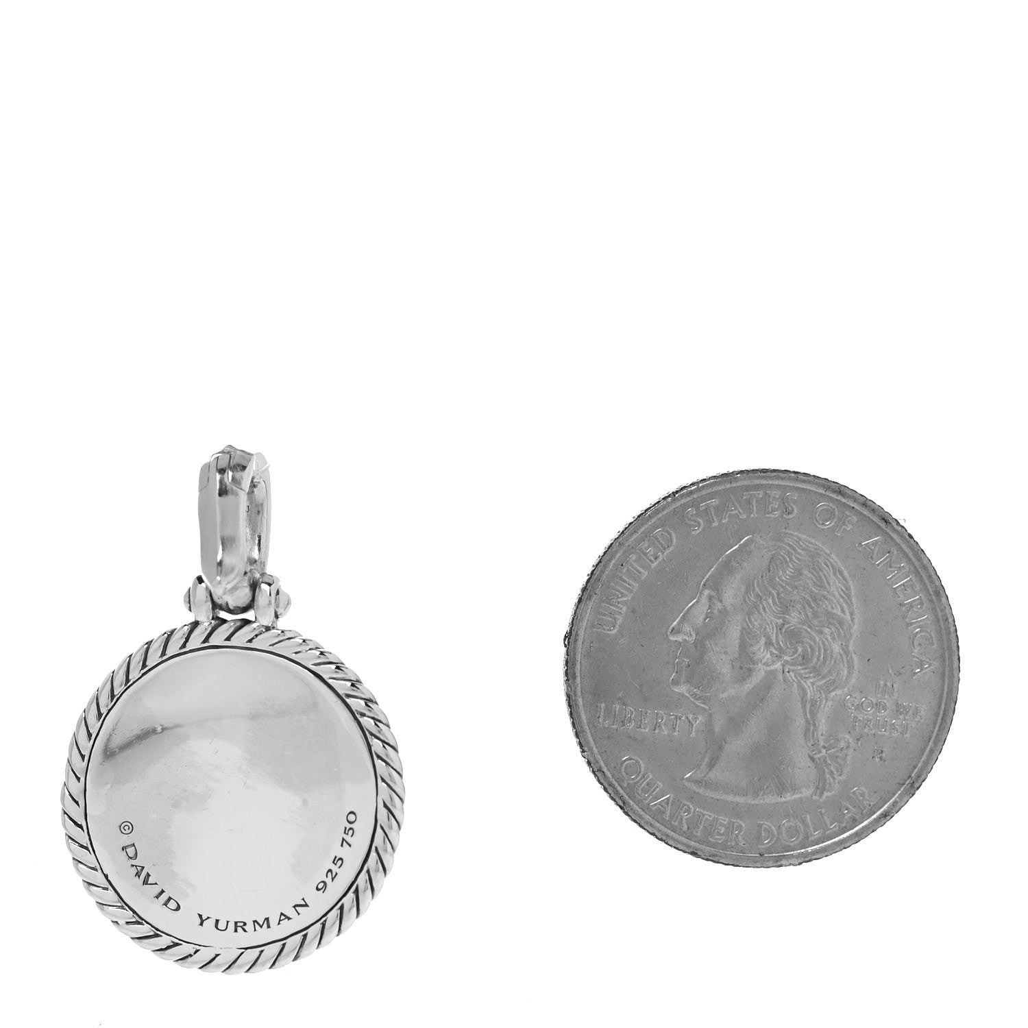 David Yurman Sterling Silver 18K Yellow Gold Diamond Moon & Star Amulet Charm 2 of 3
