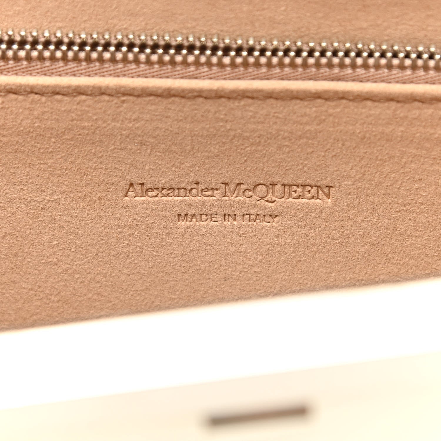Alexander McQueen Calfskin Lizard Embossed Knuckle Flat Clutch White 6 of 6