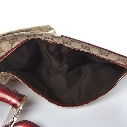 Gucci GG Monogram Web Double Pocket Belt Bag Red 5 of 13