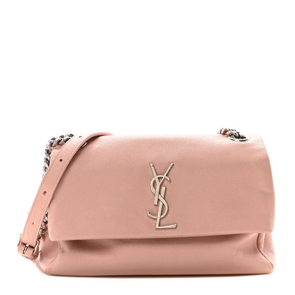 Saint Laurent Grain De Poudre Small West Hollywood Monogram Fold-Over Bag Pale Blush 1 of 9