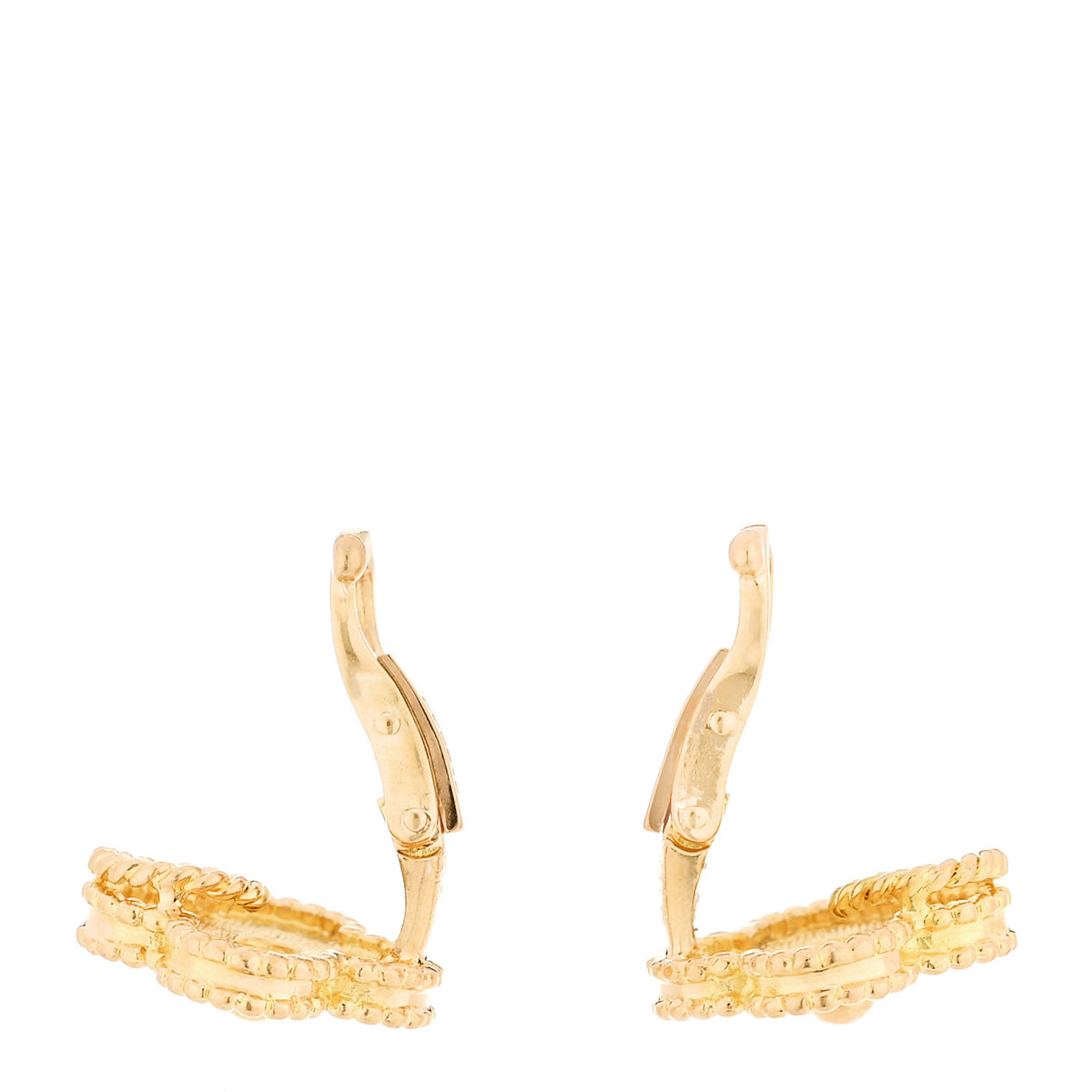 Van Cleef & Arpels 18K Yellow Gold Vintage Alhambra Clip On Earrings 3 of 4