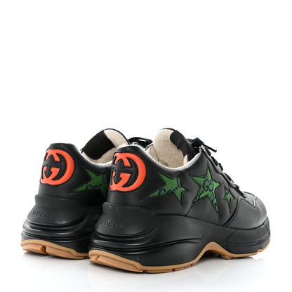 Gucci Demetra Monogram Multicolor Stars Inlay Mens Rhyton Sneakers 5 Black Green Blue Deep Orange 4 of 8
