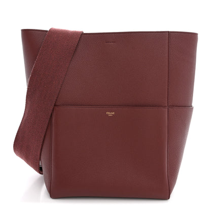 Celine Soft Grained Calfskin Sangle Bucket Bag Light Burgundy 1 of 10