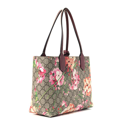 Gucci GG Supreme Monogram Blooms Medium Reversible Tote Beige Multicolor Dry Rose 3 of 11