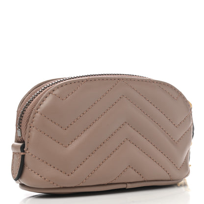 Gucci Calfskin Matelasse GG Marmont Key Pouch Porcelain Rose 3 of 8
