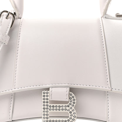 Balenciaga Shiny Box Calfskin Strass Hourglass Top Handle Bag XS White 8 of 10