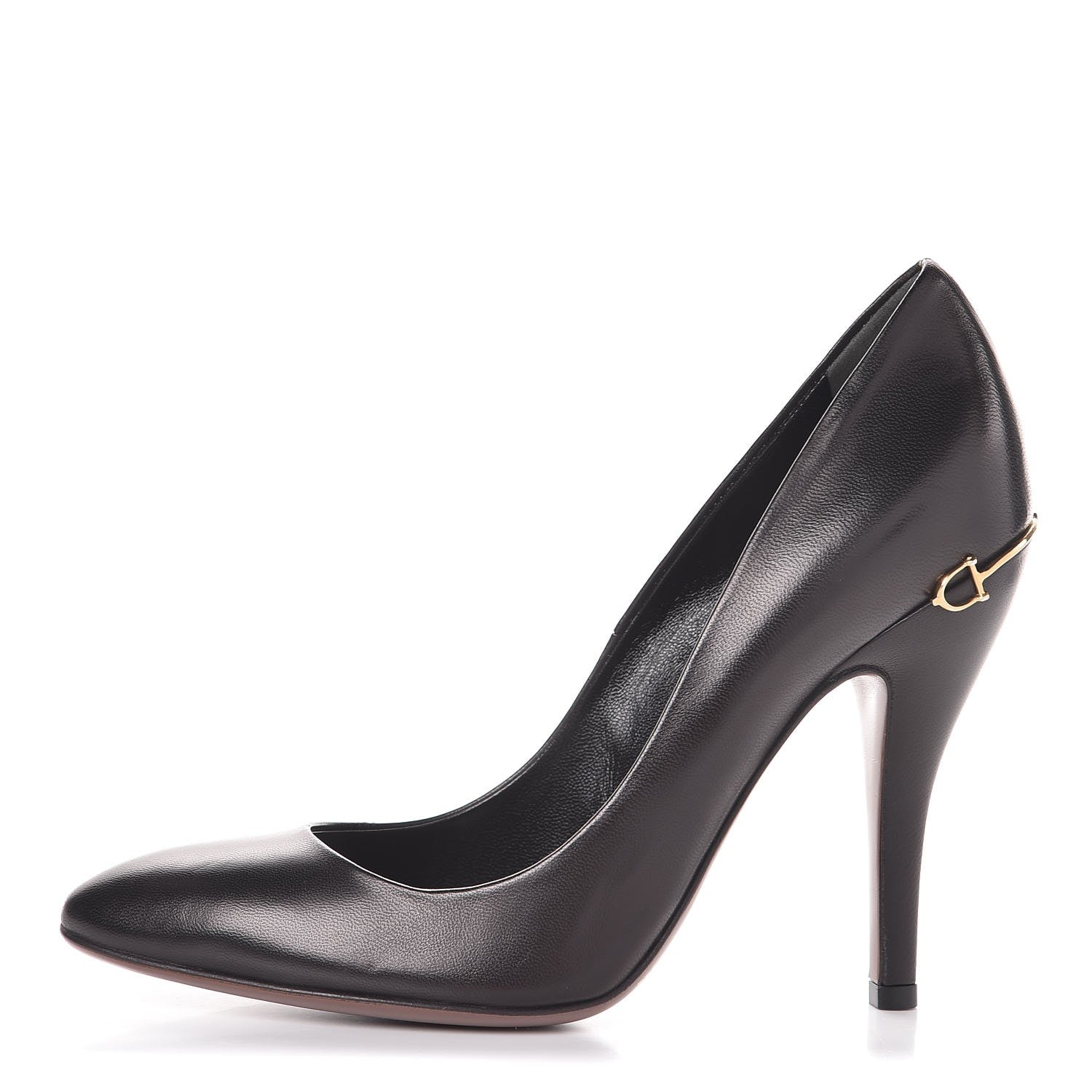 Gucci Nappa Horsebit High Heel Pumps 38 Black 1 of 9