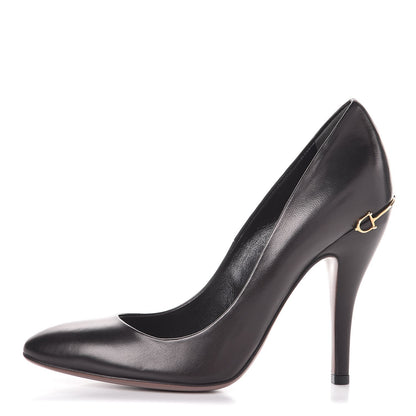 Gucci Nappa Horsebit High Heel Pumps 38 Black 1 of 9