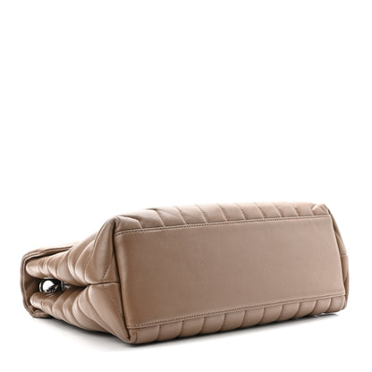 Saint Laurent Calfskin Y Quilted Monogram Medium Loulou Chain Satchel Taupe 4 of 10