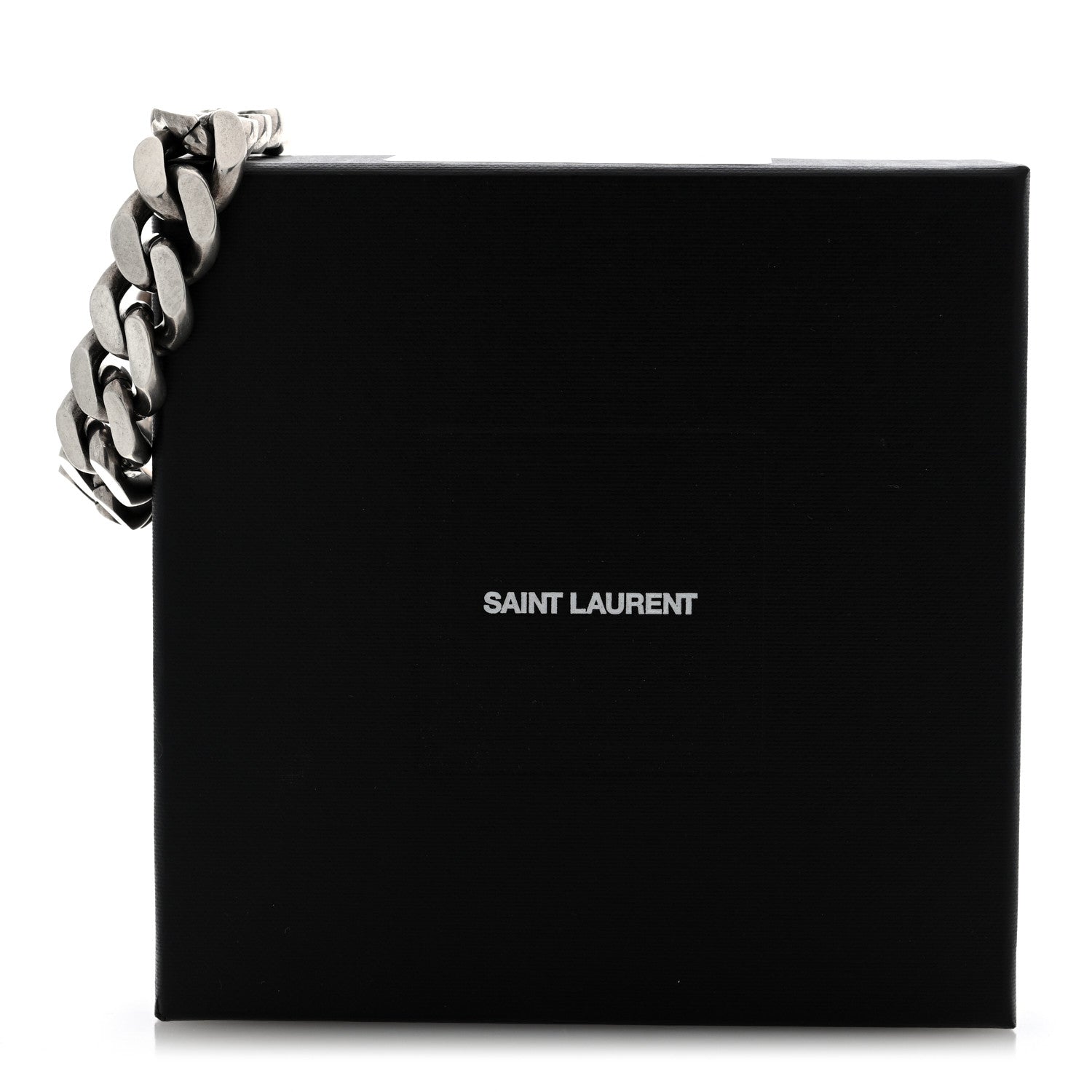 Saint Laurent Metal Curb Chain Bracelet Oxidized Silver 5 of 5