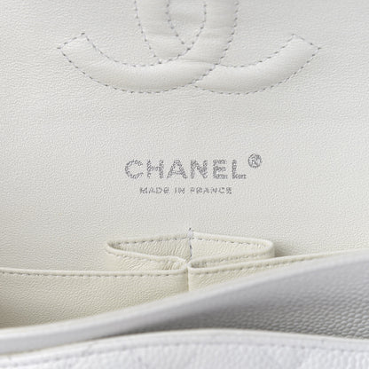 Chanel Caviar Quilted Medium Double Flap White 6 of 21