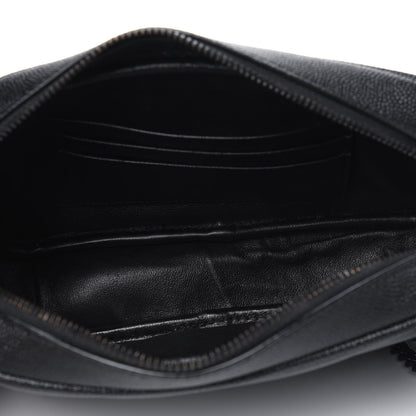 Saint Laurent Grain De Poudre Matelasse Monogram Mini Lou Camera Bag Black 4 of 6