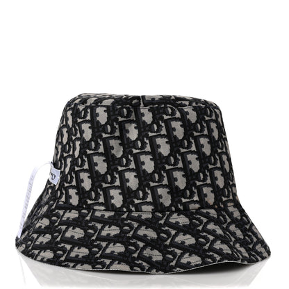 Christian Dior Metallic Oblique Reversible Teddy-D Bob Bucket Hat 58 Blue Silver 8 of 13