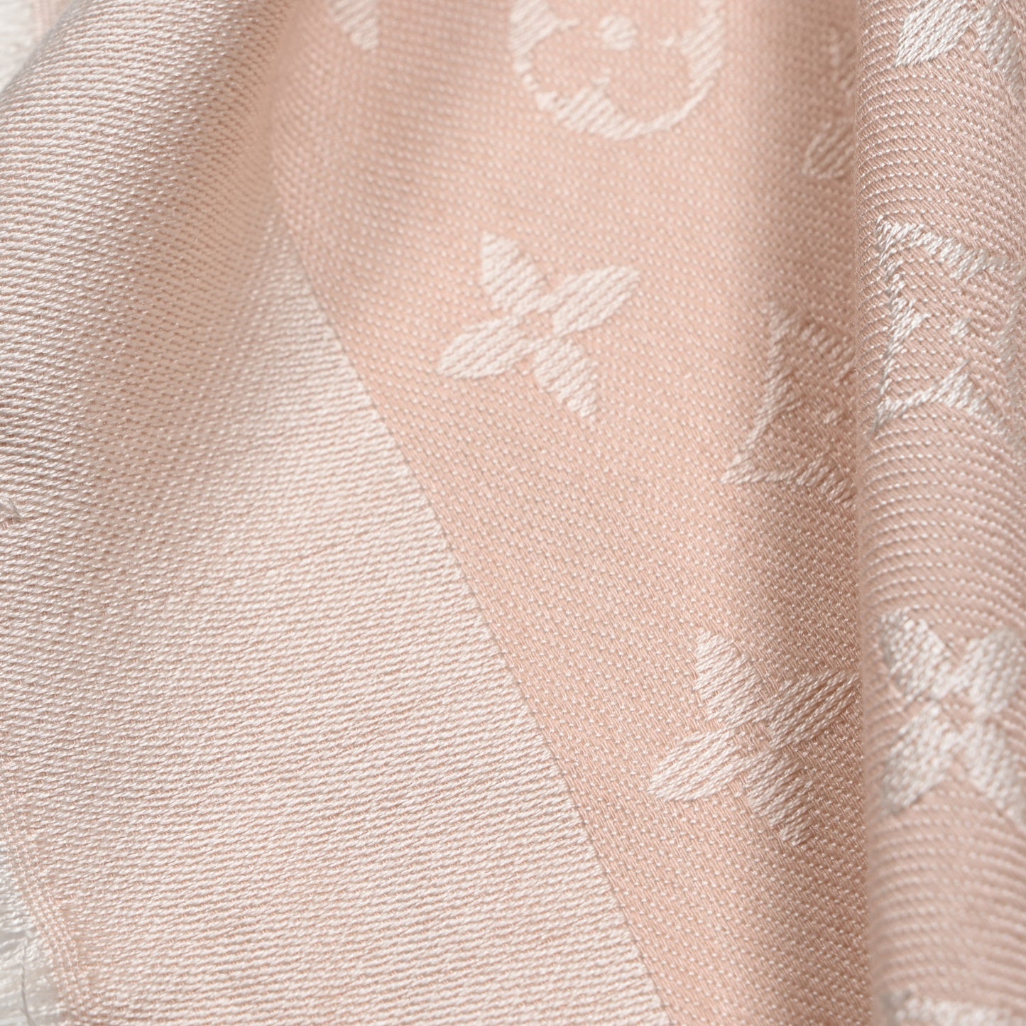 Silk Wool Monogram Denim Shawl Rose