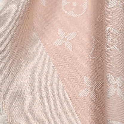 Louis Vuitton Silk Wool Monogram Denim Shawl Rose 5 of 5