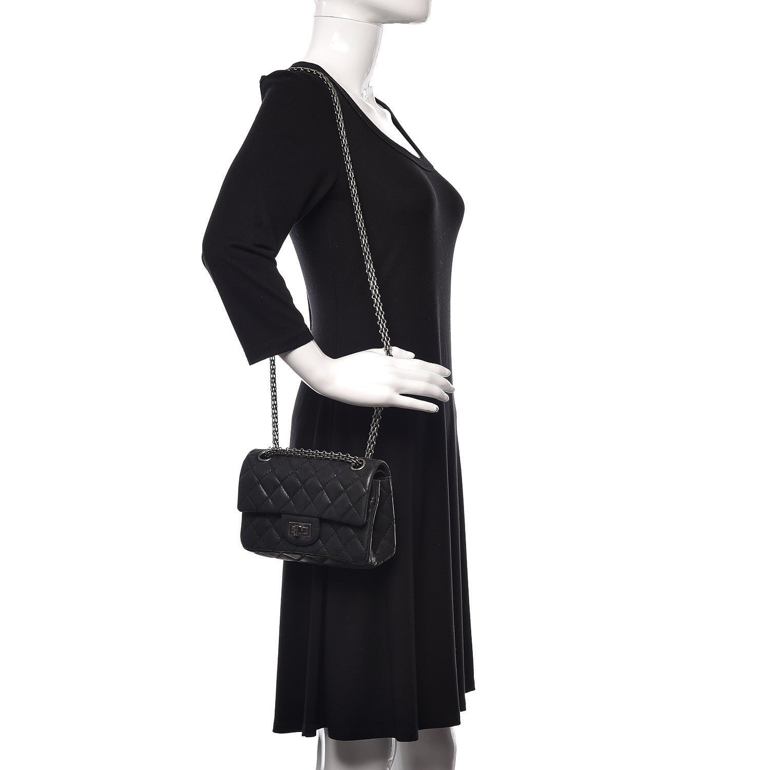 Chanel Iridescent Calfskin Quilted 2.55 Reissue 224 Flap Black 2 of 18