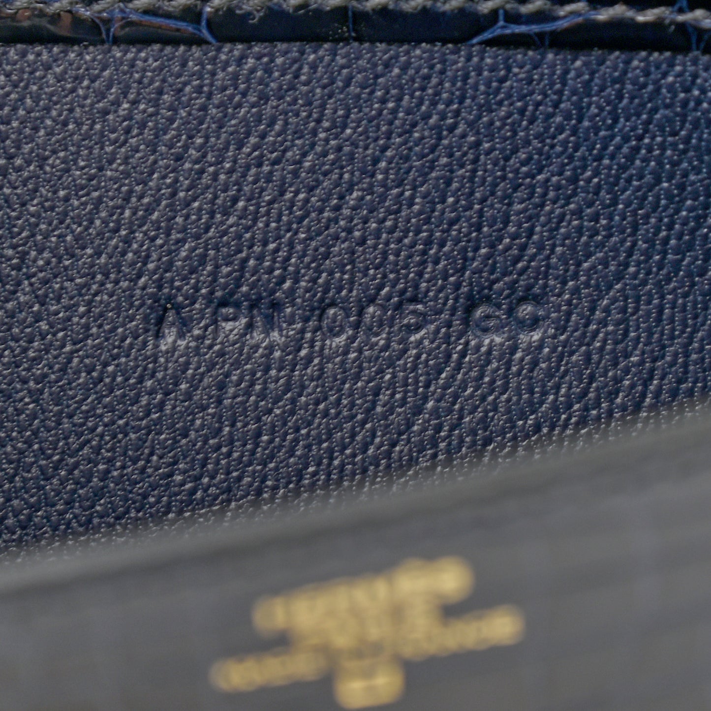 Shiny Alligator Constance Long Wallet Bleu Marine