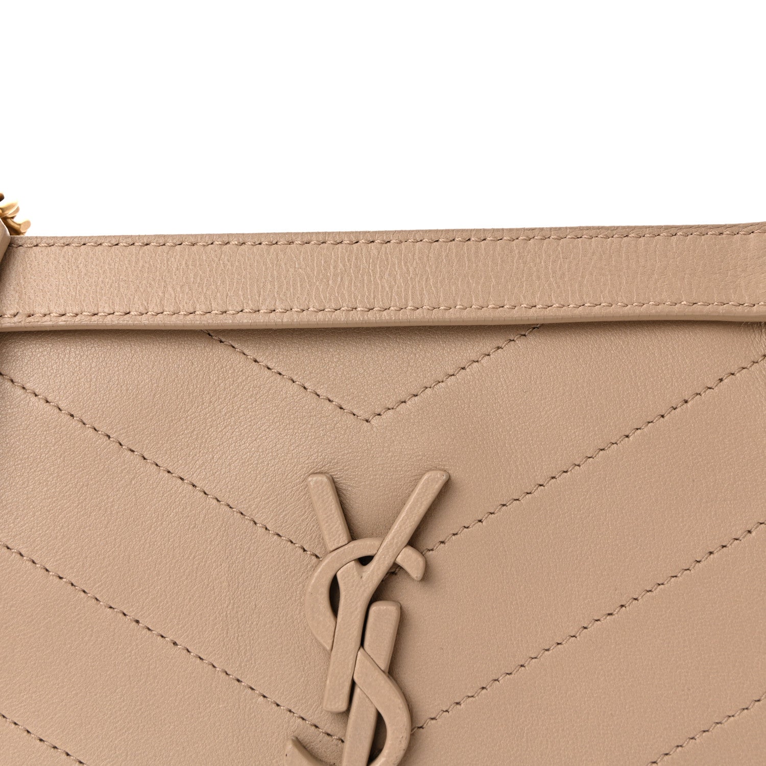 Saint Laurent Lambskin Matelasse Monogram Baby Niki Chain Satchel Dark Beige 7 of 10