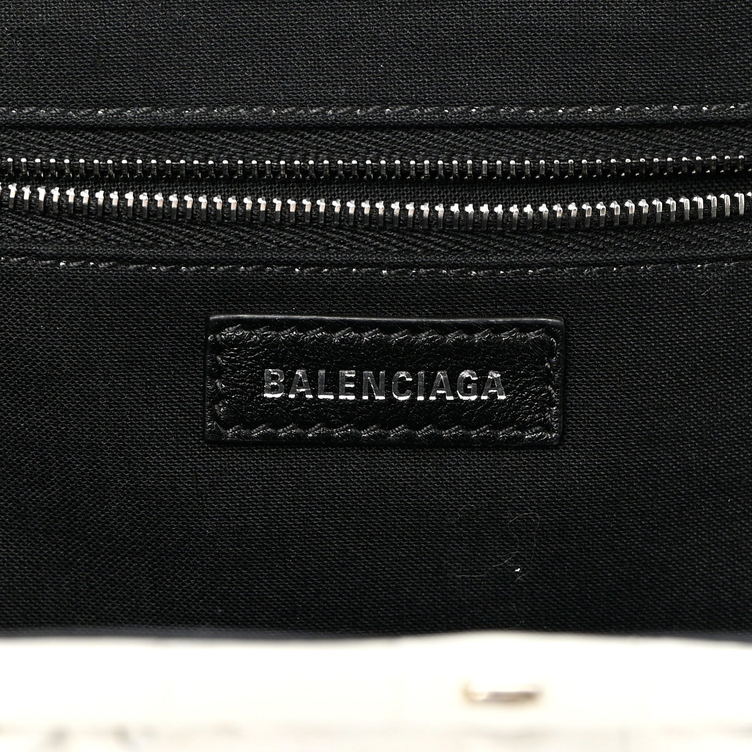 Balenciaga Shiny Supple Calfskin Logo Crocodile Embossed XL Cloud Clutch White 6 of 11