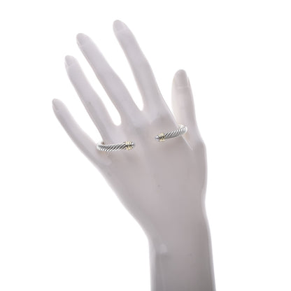 David Yurman Sterling Silver 14K Yellow Gold Pearl 5mm Cable Classics Petite Color Bracelet 2 of 4