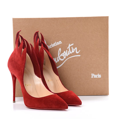 Christian Louboutin Suede Victorina 100 Pumps 39 Carmin 12 of 12