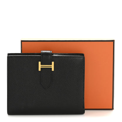 Hermes Epsom Bearn Compact Wallet Black 13 of 13