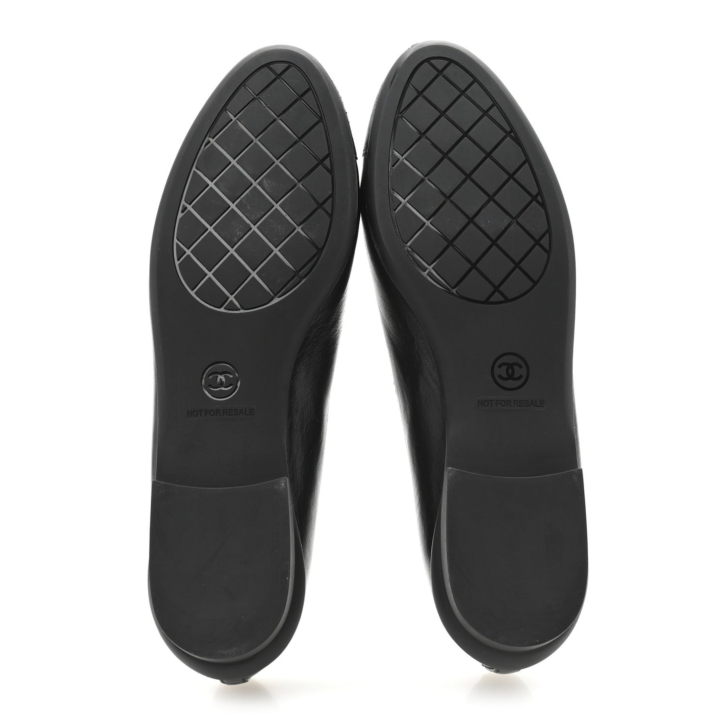 Lambskin Cap Toe CC Uniform Ballerina Flats 37.5 Black