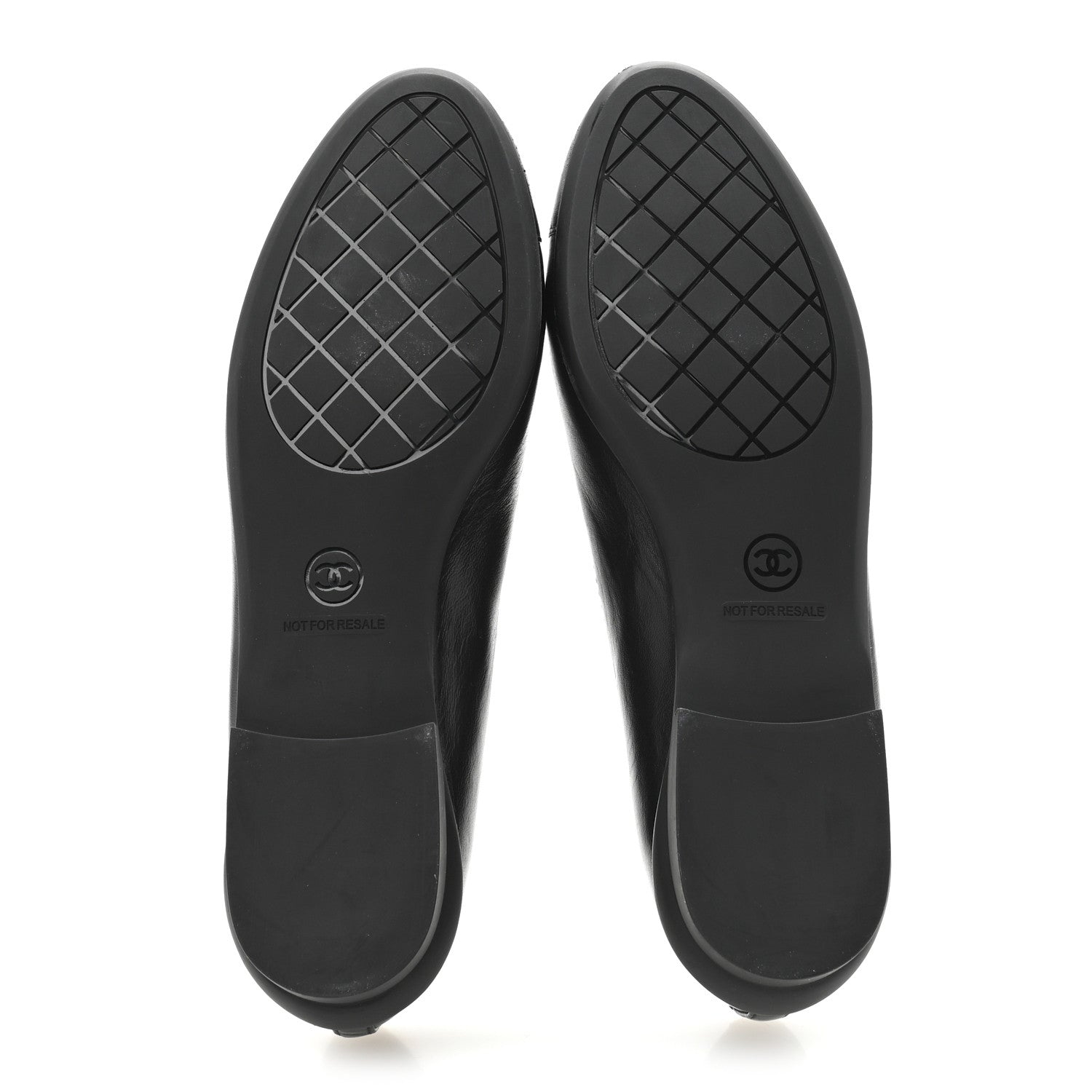 Chanel Lambskin Cap Toe CC Uniform Ballerina Flats 37.5 Black 6 of 9