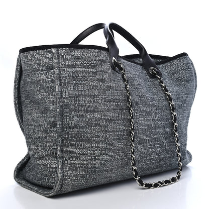 Chanel Canvas Large Deauville Tote Charcoal 3 of 9