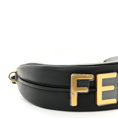 Fendi Vitello Grace Matte Small Fendigraphy Hobo Bag Black 9 of 10
