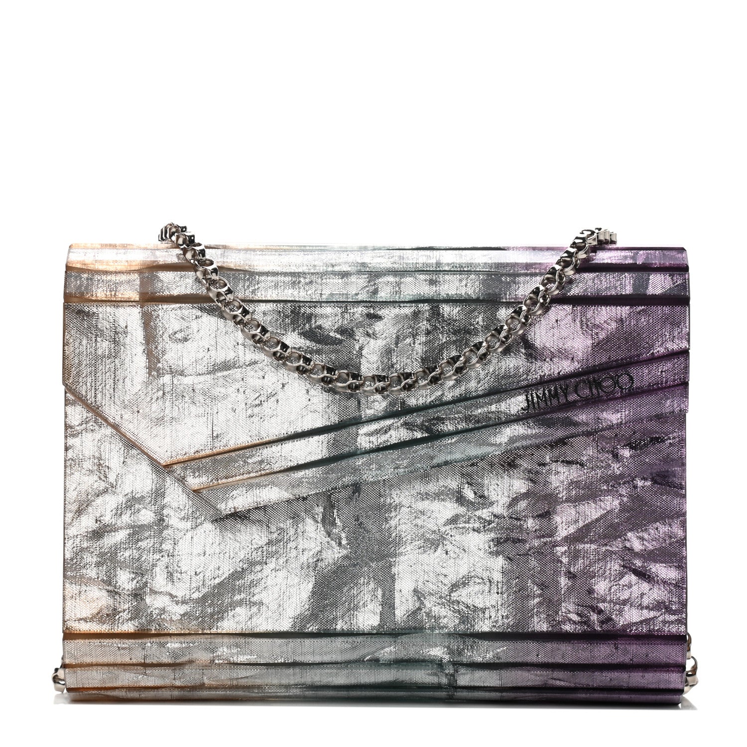 Jimmy Choo Acrylic Crinkled Velvet Printed Candy Clutch Multicolor 1 of 7
