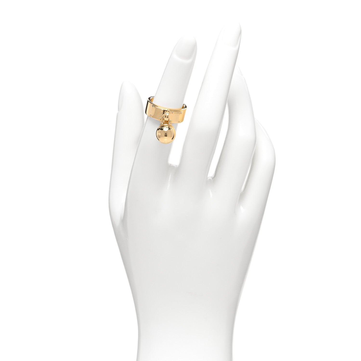 Tiffany 18K Yellow Gold HardWear Dangle Ball Ring 49 4.75 2 of 5