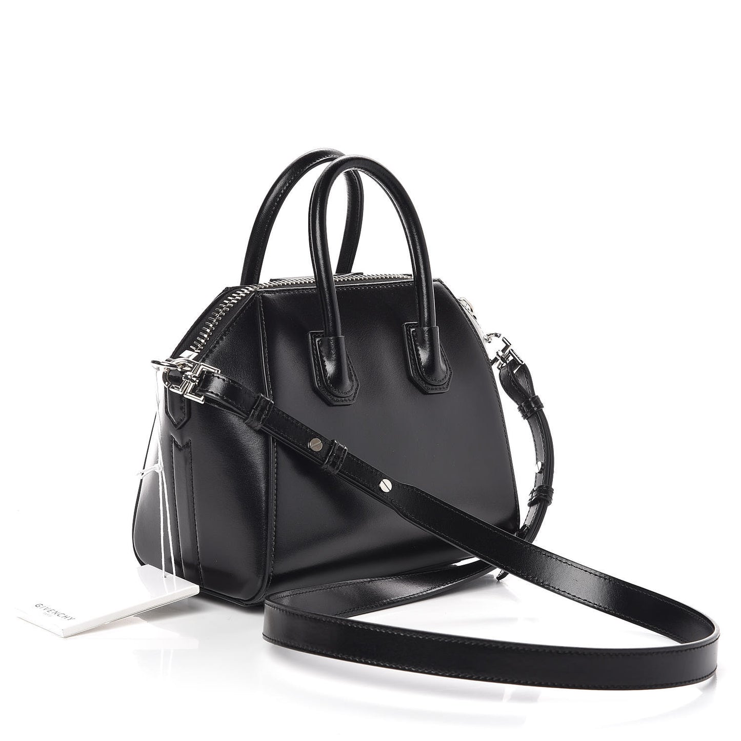 Shiny Lord Calfskin Mini Antigona Black