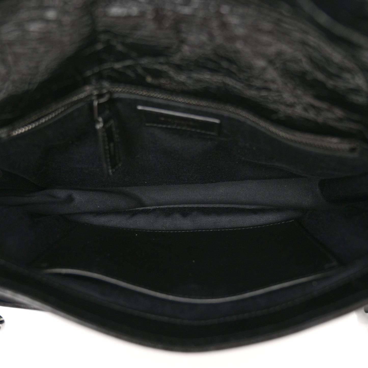 Crinkled Calfskin Matelasse Monogram Medium Niki Chain Satchel Black