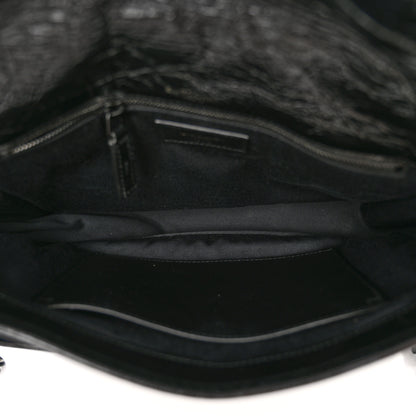 Saint Laurent Crinkled Calfskin Matelasse Monogram Medium Niki Chain Satchel Black 5 of 9