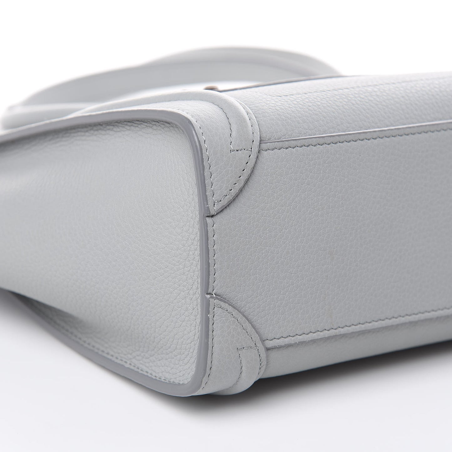 Drummed Calfskin Nano Luggage Pearl Blue