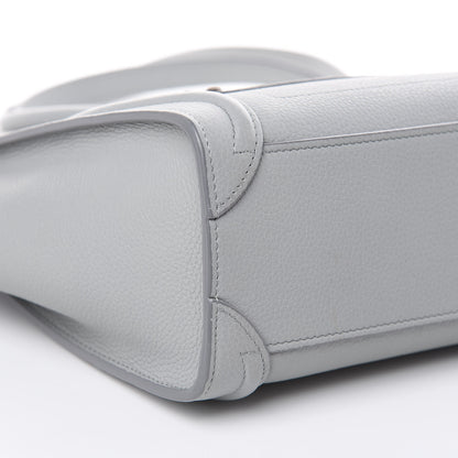 Celine Drummed Calfskin Nano Luggage Pearl Blue 9 of 15