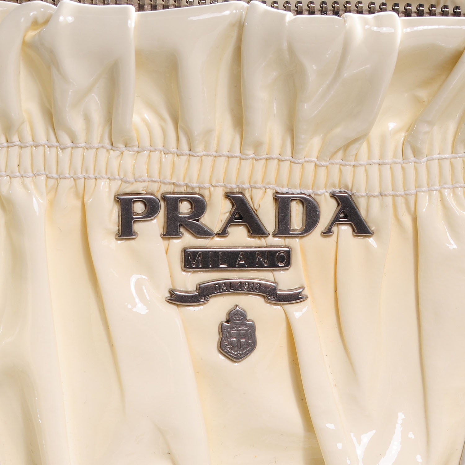 Prada Vernice Dressy Gaufre Tote White 9 of 10