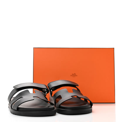 Hermes Calfskin Womens Chypre Sandals 39 Black 15 of 15