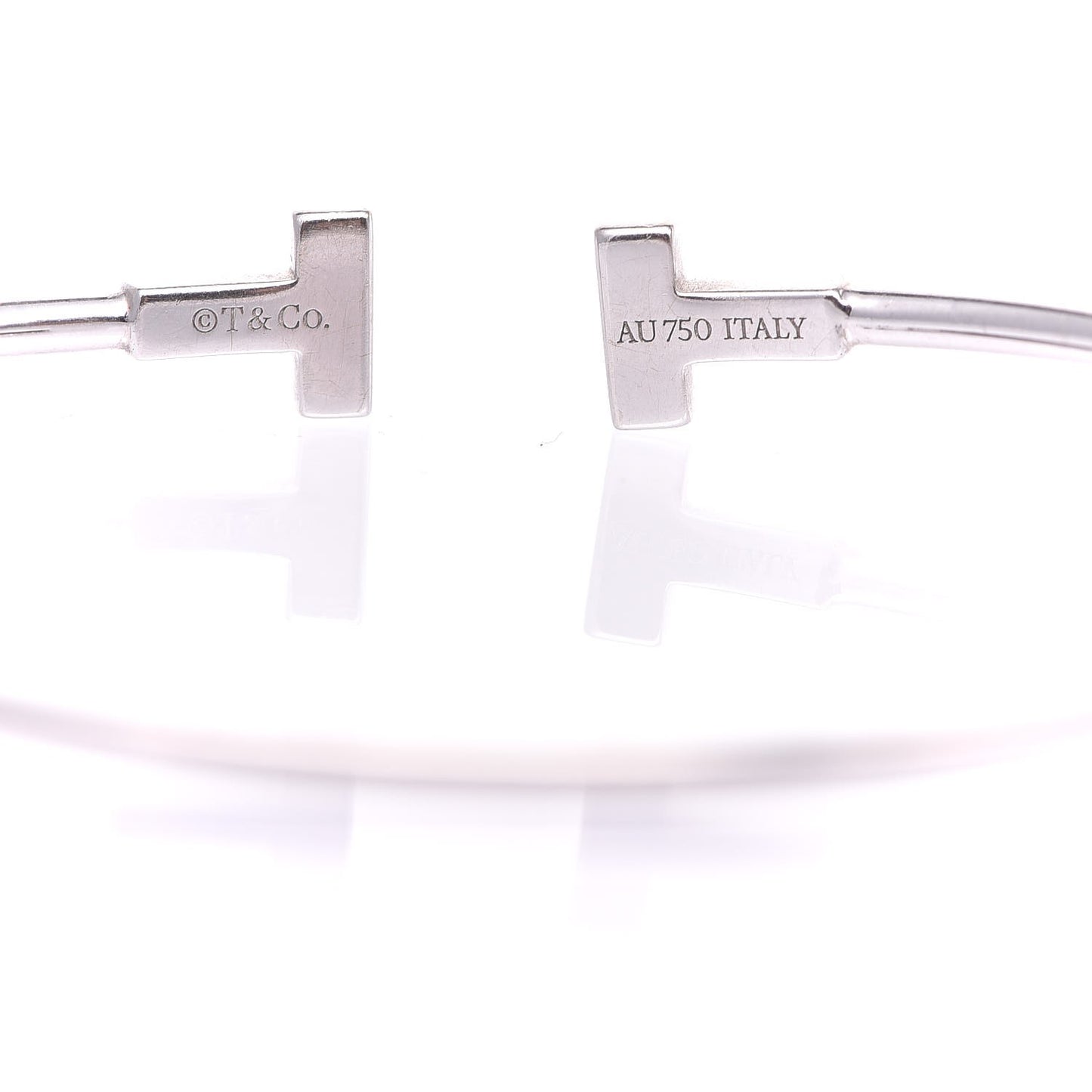 18K White Gold Narrow T Wire Bracelet